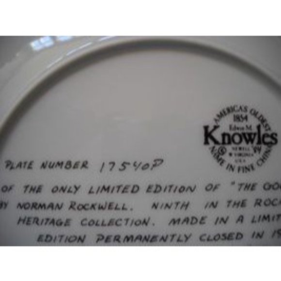 Norman Rockwell 1985 The Gourmet Knowles Fine China Heritage Collection Plate - Picture 4 of 5